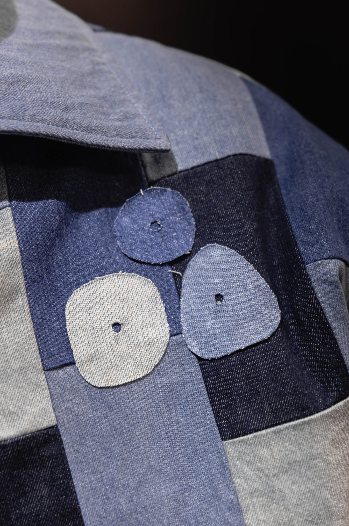 Upcycled Denim Patchwork Puffer