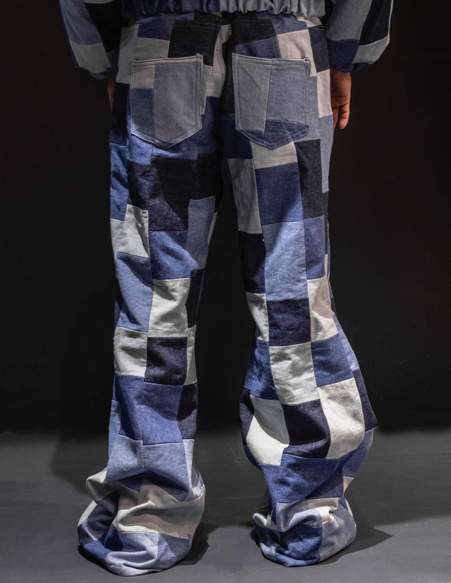 Upcycled Denim Patchwork Wide Pants