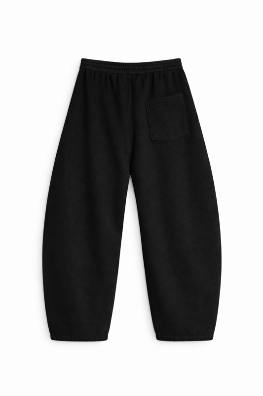 Half Knit Denim Balloon Pants