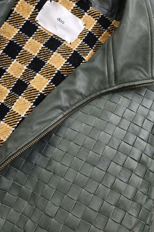 Woven Leather Braided Jacket