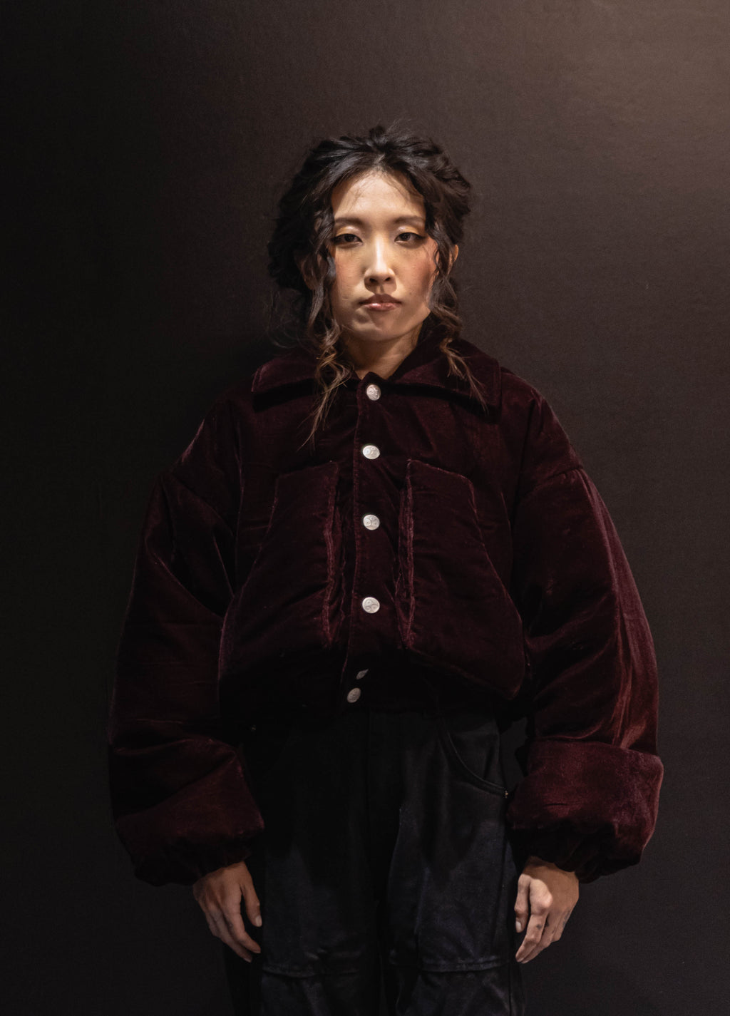 Eco Velvet Cropped Jacket