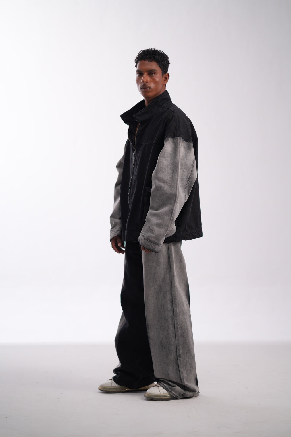 Two Tone Oversized Denim Jacket