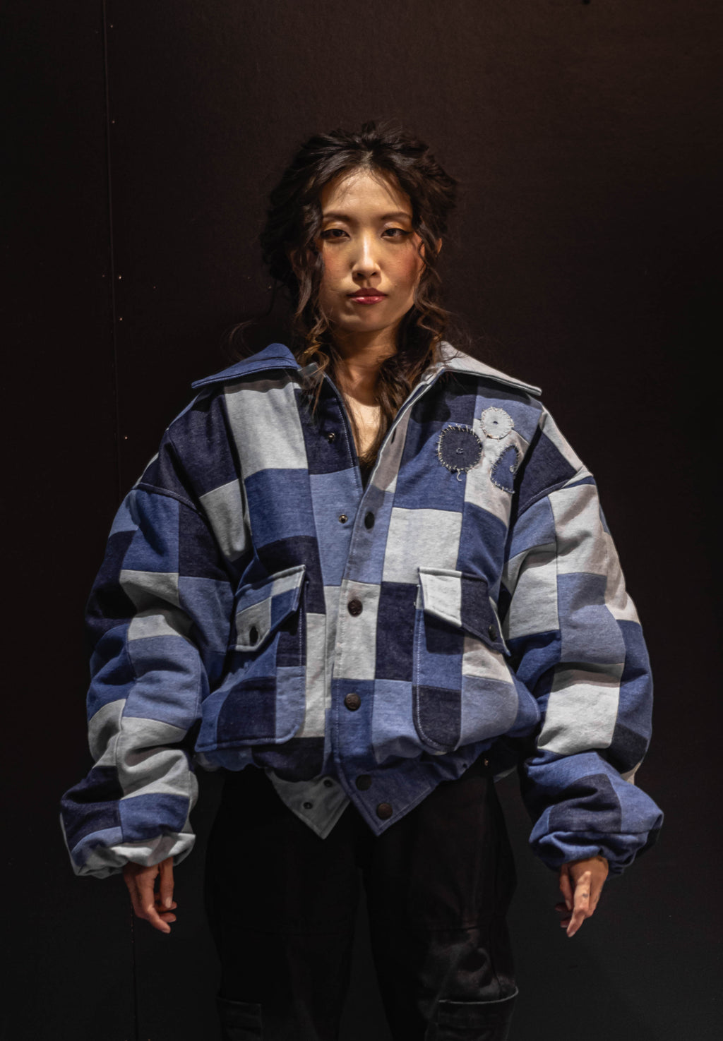 Upcycled Denim Patchwork Puffer