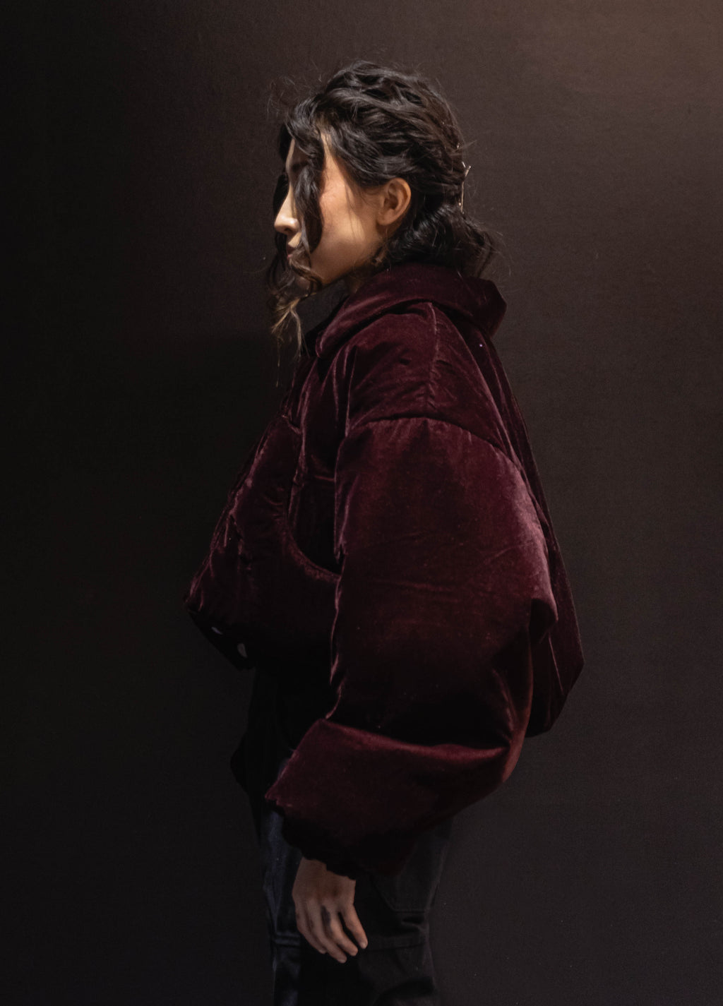 Eco Velvet Cropped Jacket