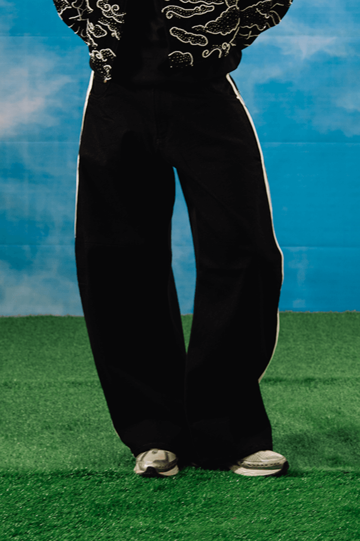 Black Knit Balloon Denim