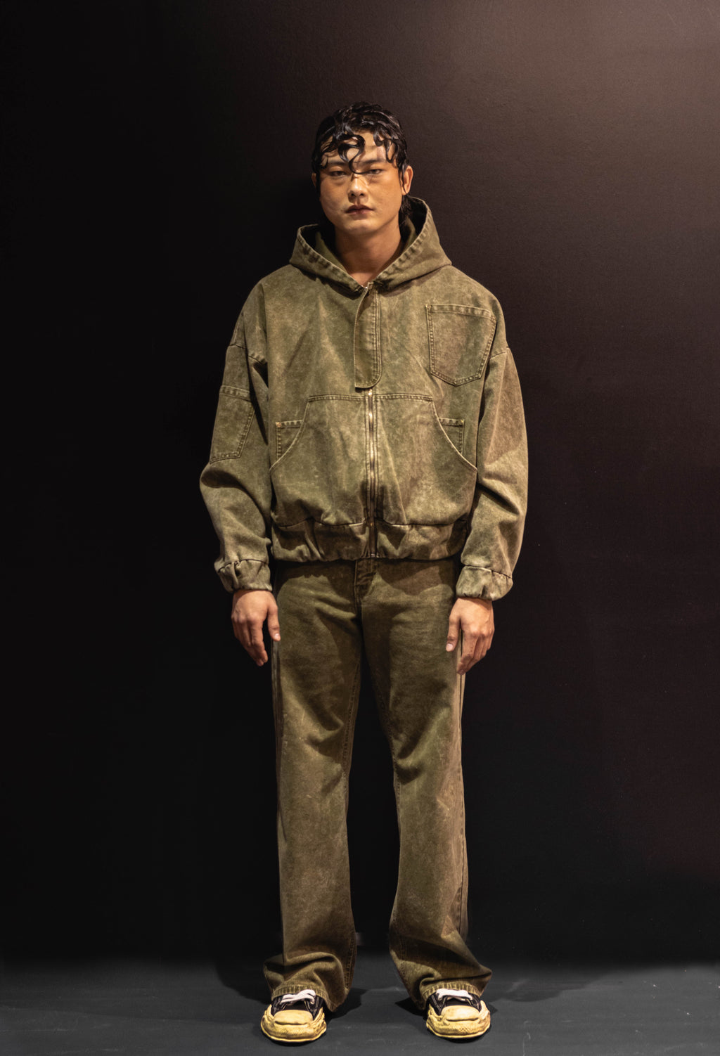 Olive Denim Fly Hoodie