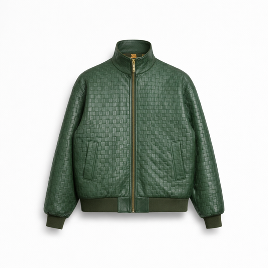 Woven Leather Braided Jacket