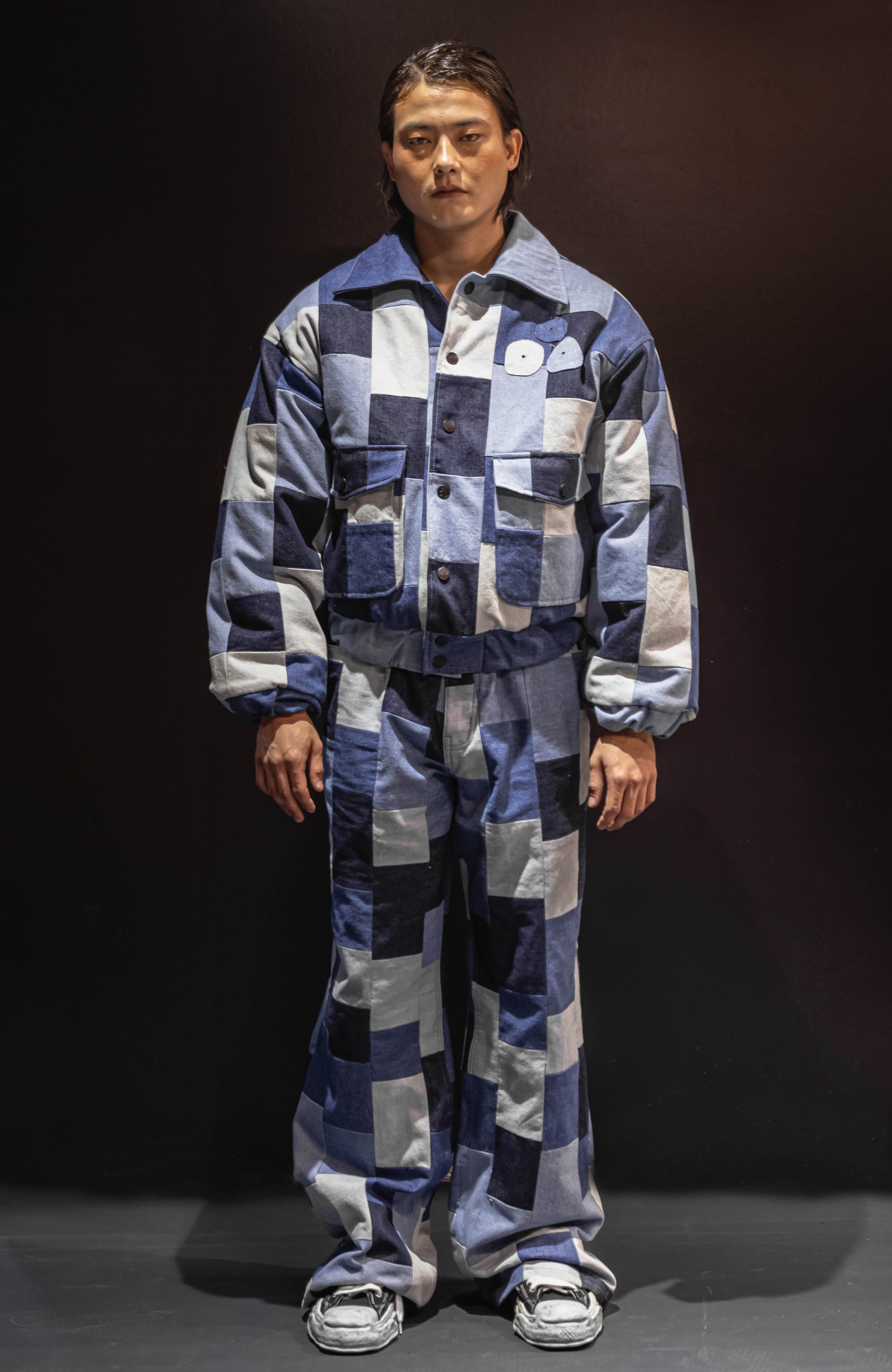 Upcycled Denim Patchwork Wide Pants