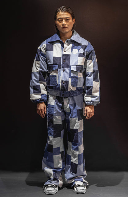 Upcycled Denim Patchwork Wide Pants