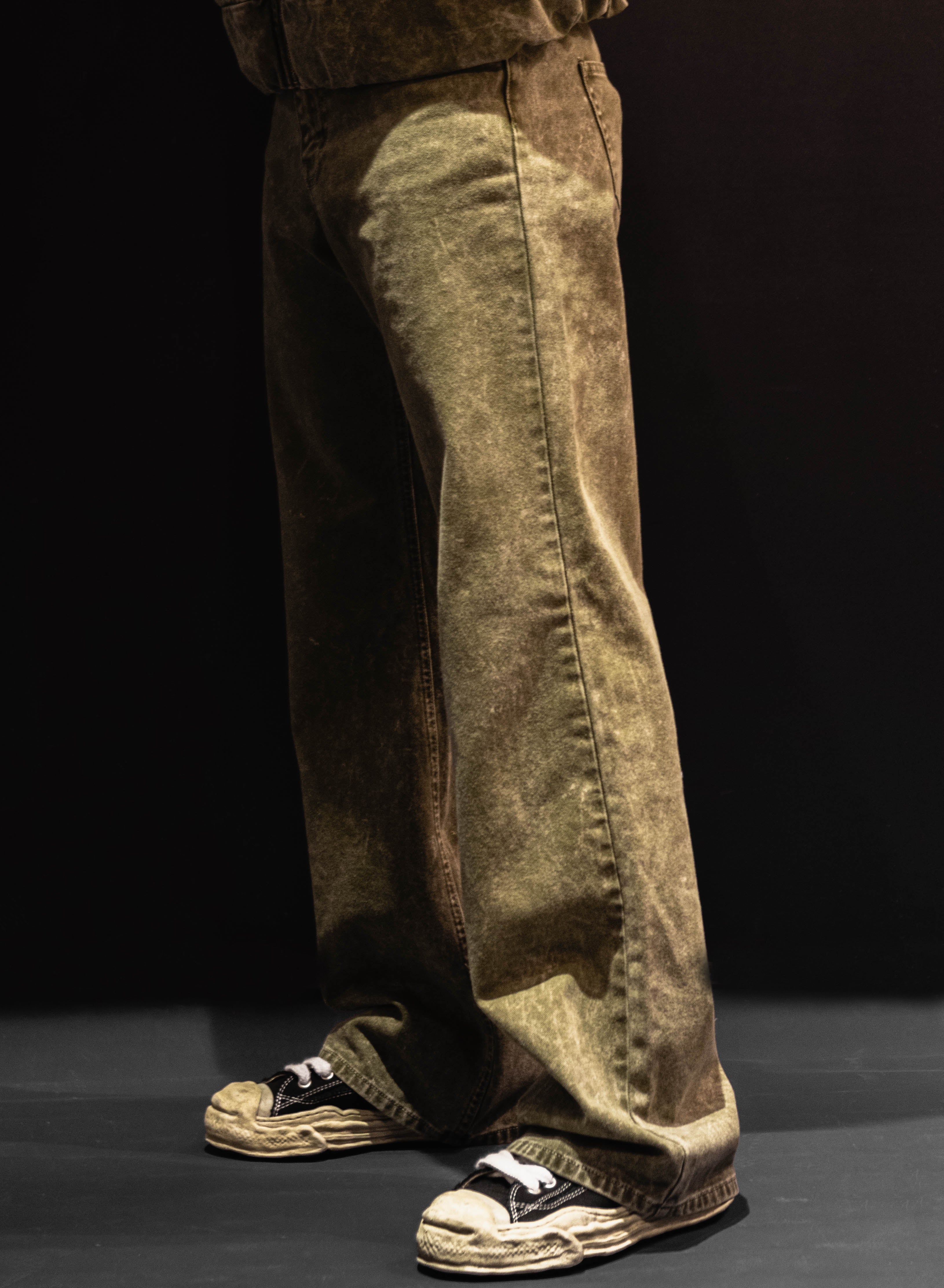 Olive Wide Denim Pants