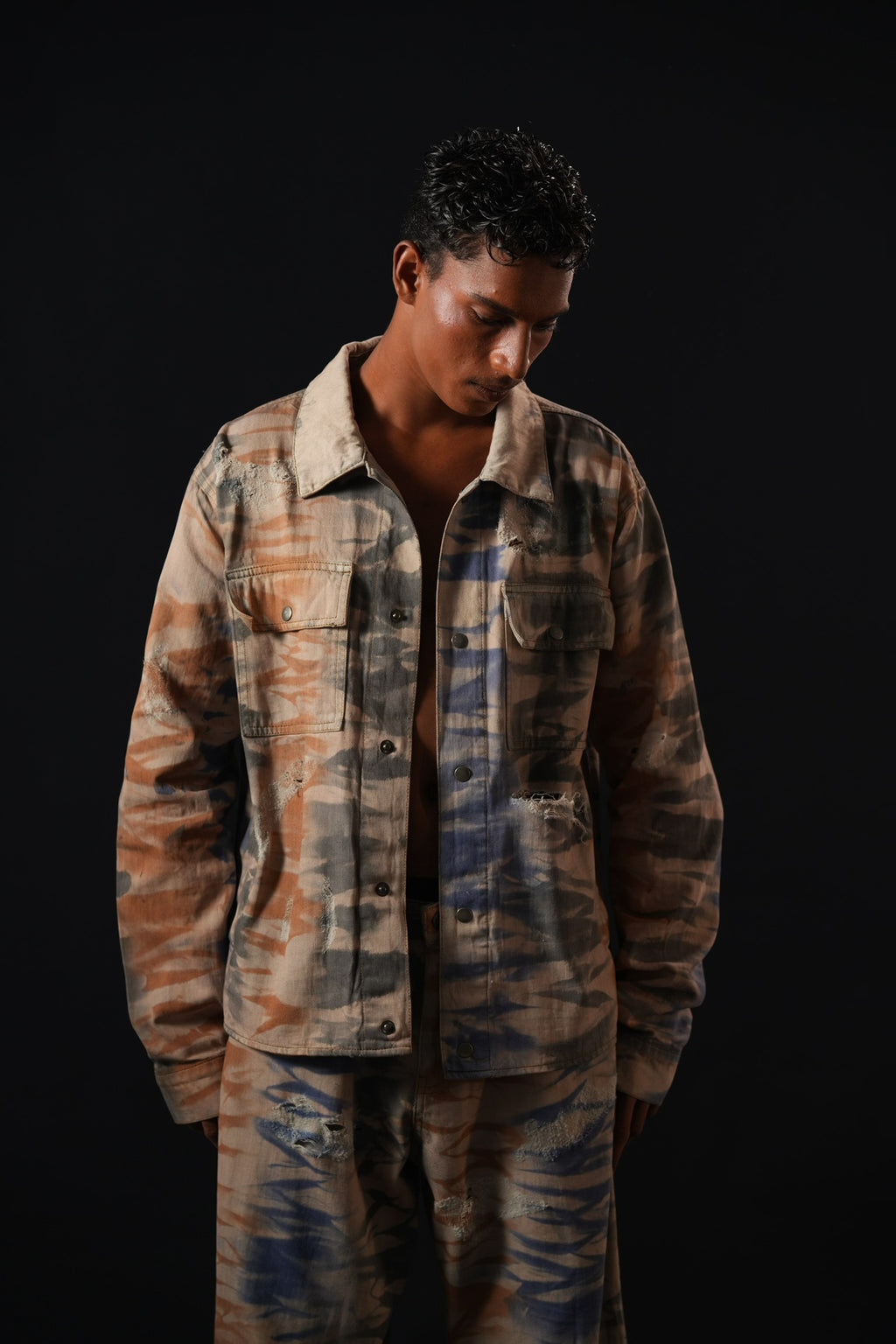 Hand Dyed Inverse Denim Jacket