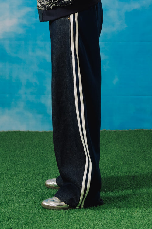 Blue Knit Balloon Denim