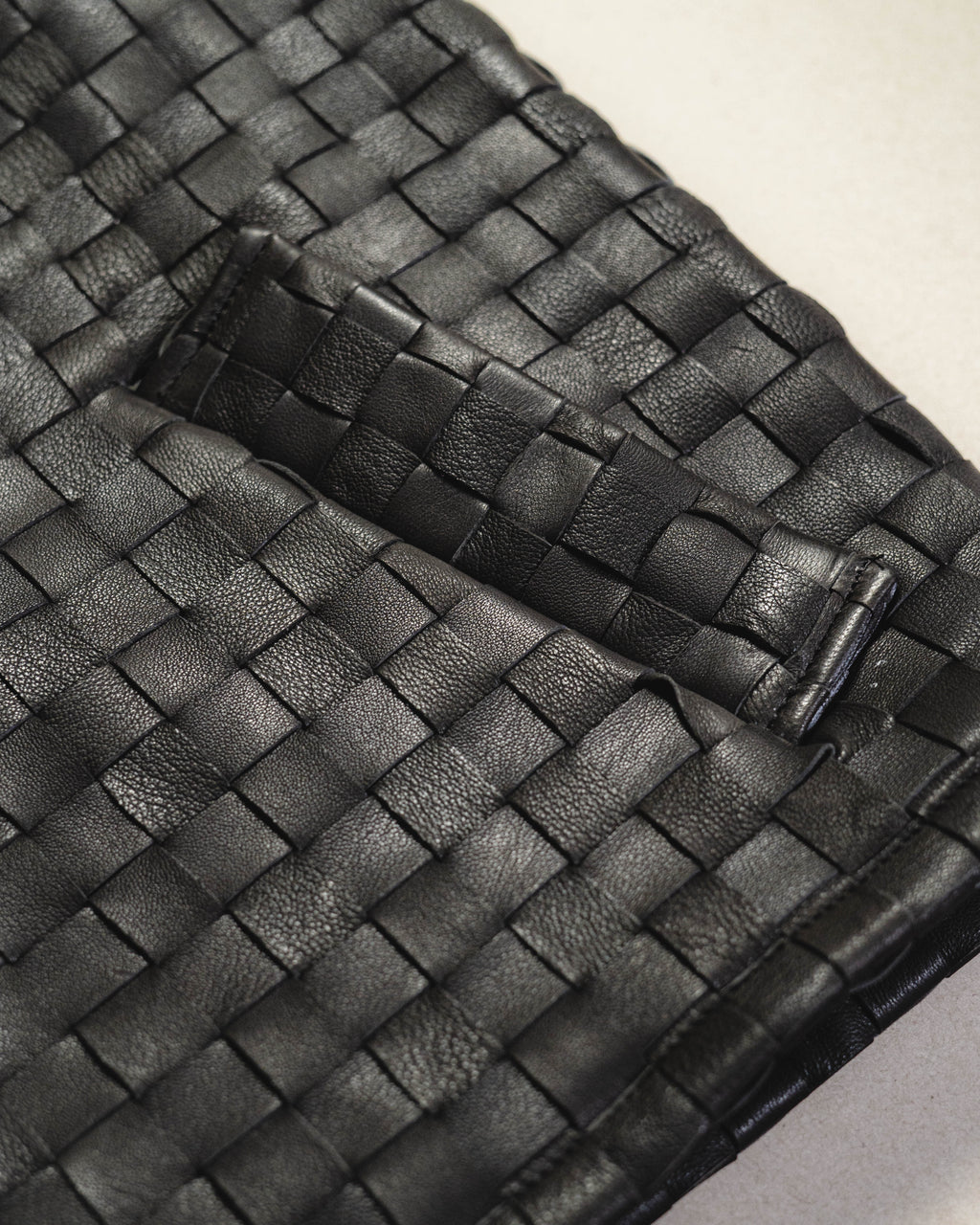 Brown Woven Leather Braided Jacket