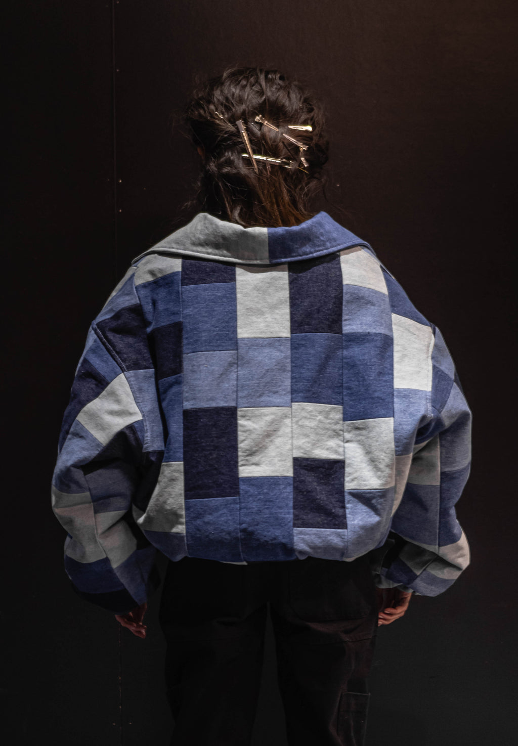 Upcycled Denim Patchwork Puffer