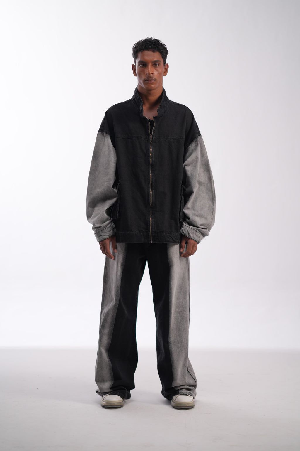 Two Tone Oversized Denim Jacket