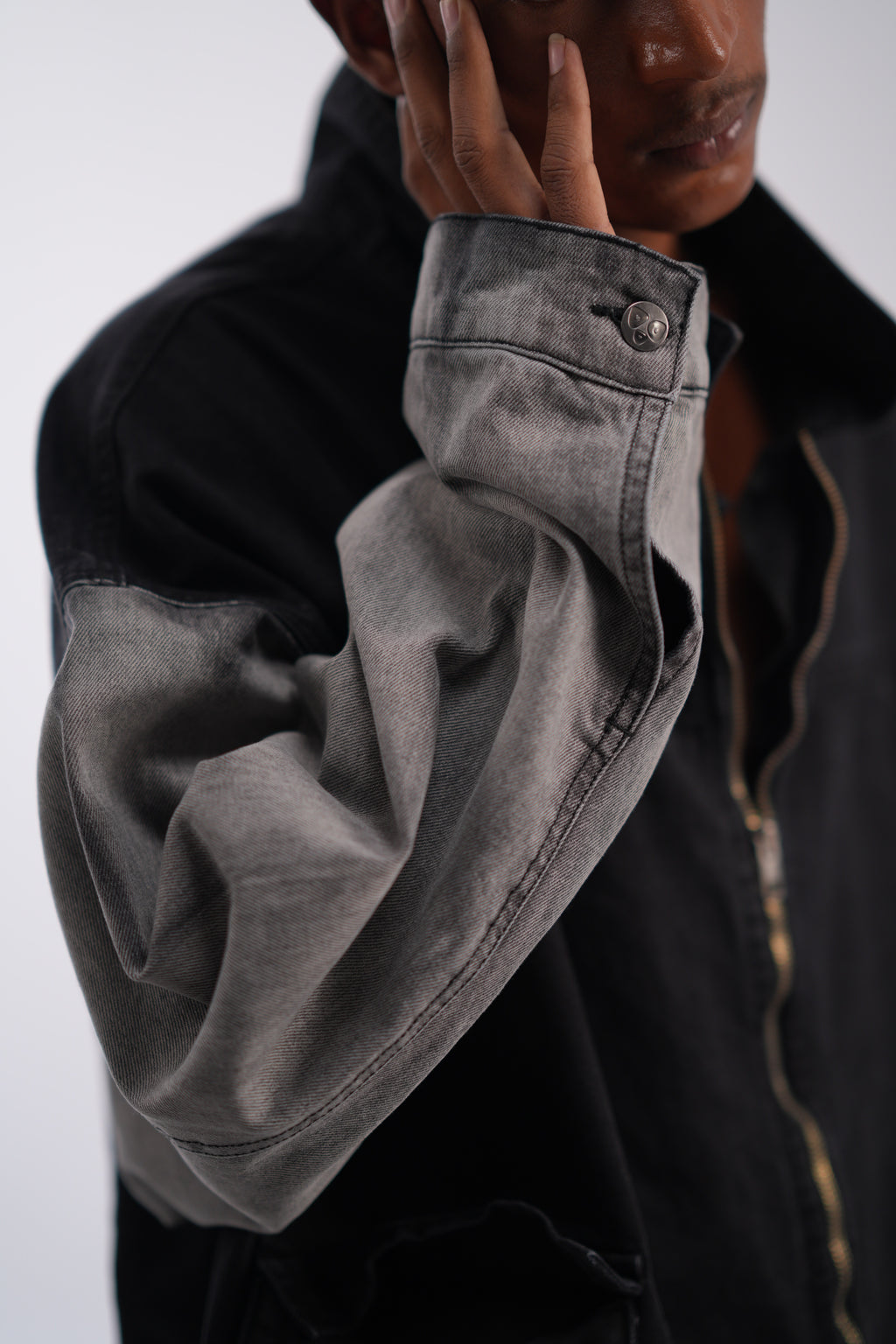 Two Tone Oversized Denim Jacket