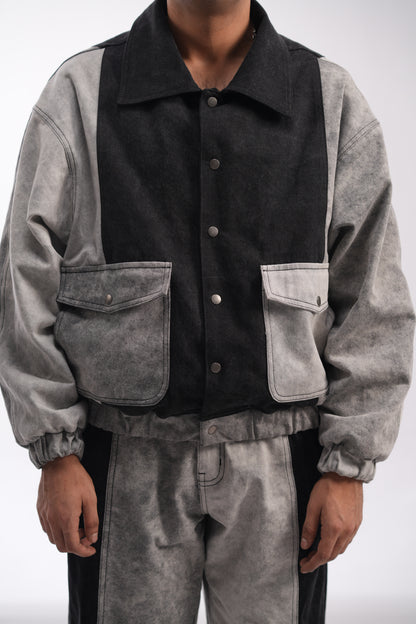 Inverse Panel Denim Puffer