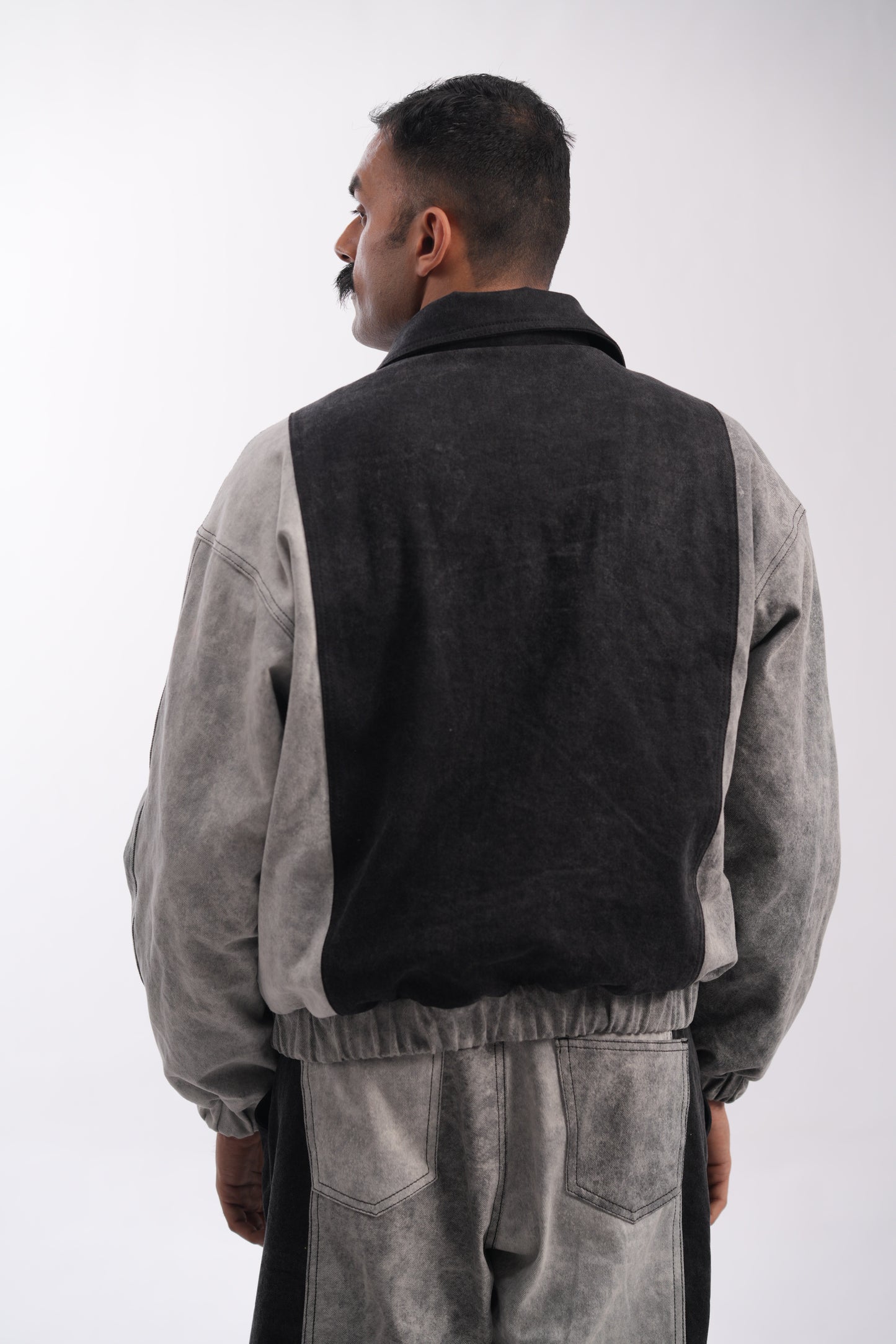 Inverse Panel Denim Puffer