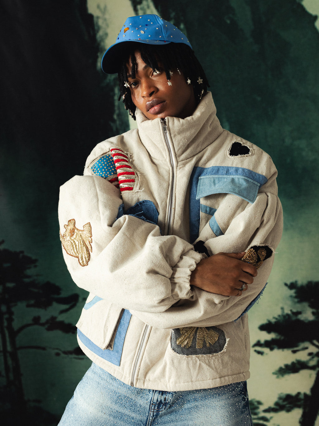 Poofy Embroidered Puffer