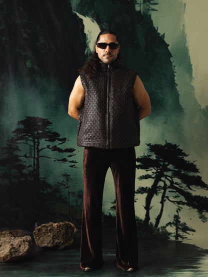 Leather Braided Vest