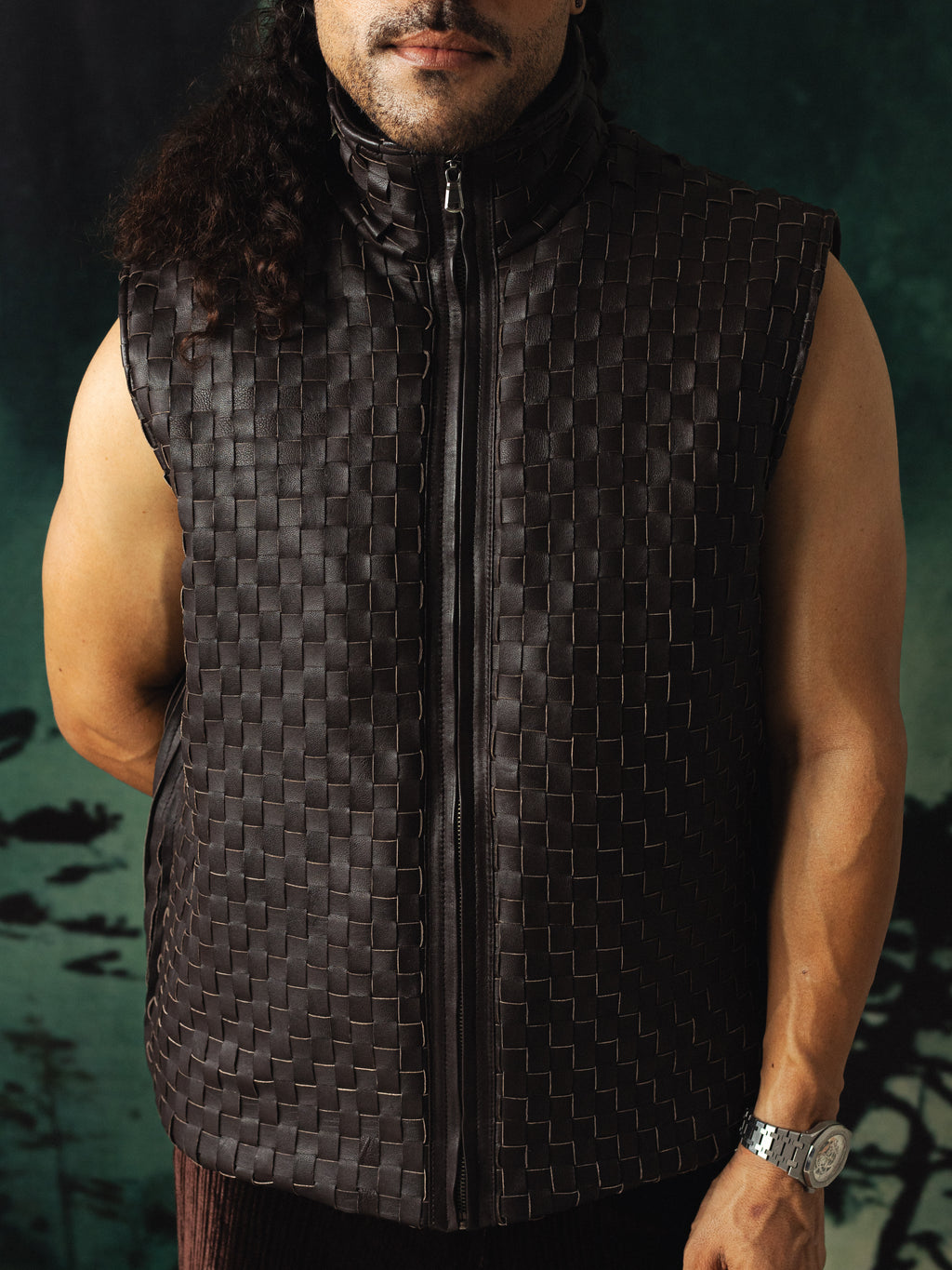 Leather Braided Vest