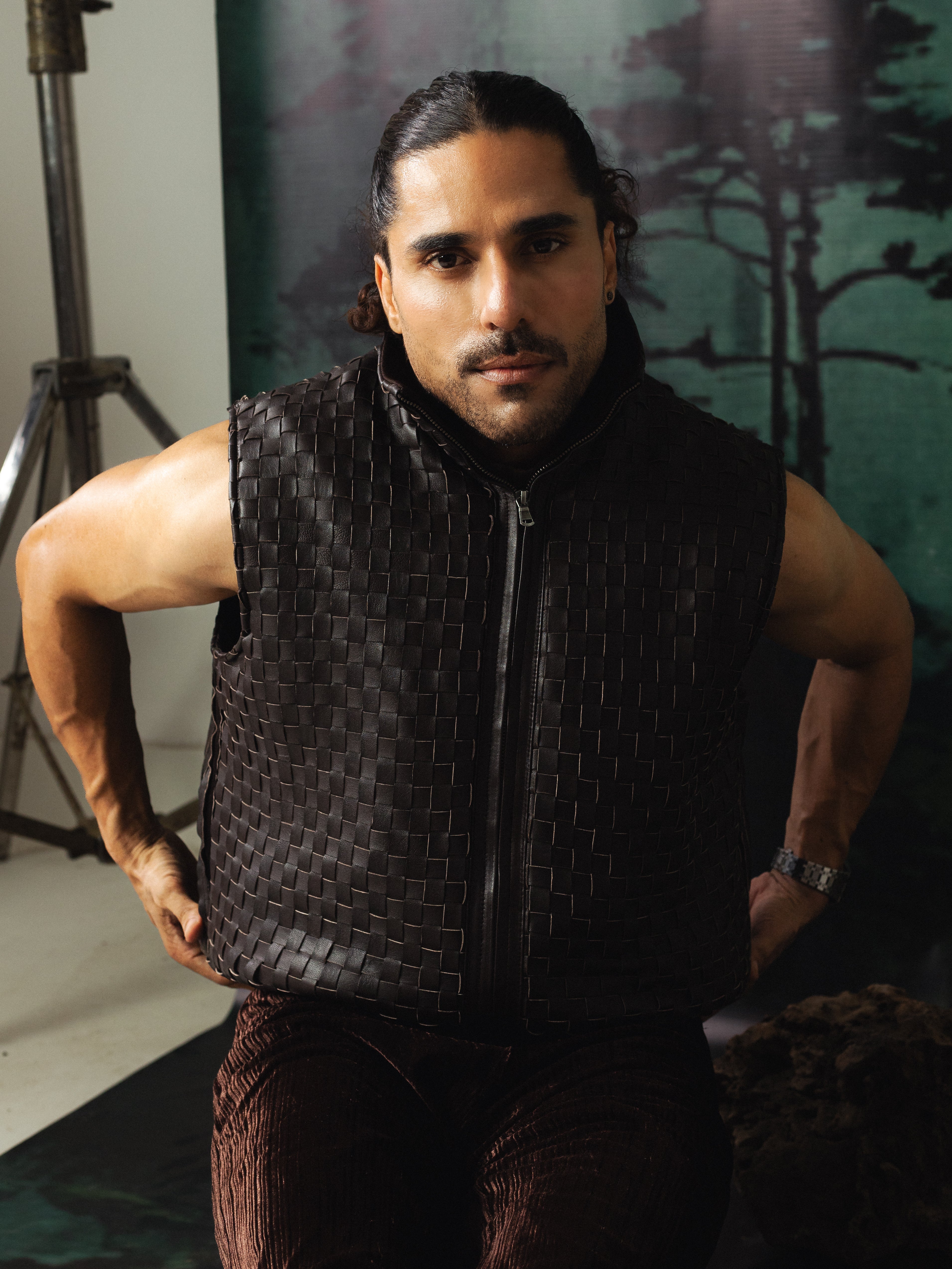 Leather Braided Vest