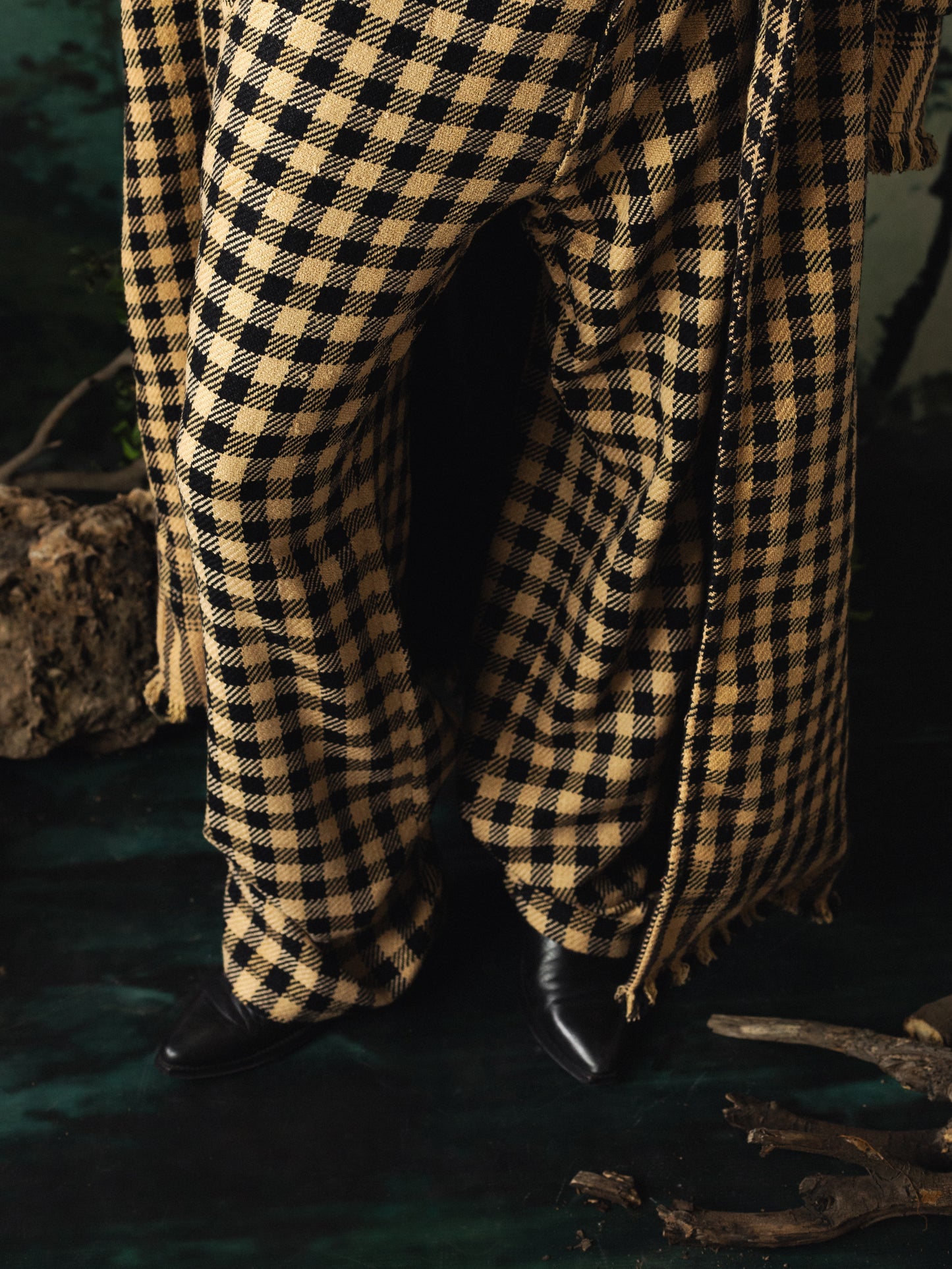 Brown Checkered ‘KHES’ Pants