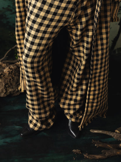 Brown Checkered ‘KHES’ Pants