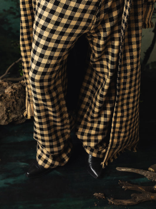 Brown Checkered ‘KHES’ Pants