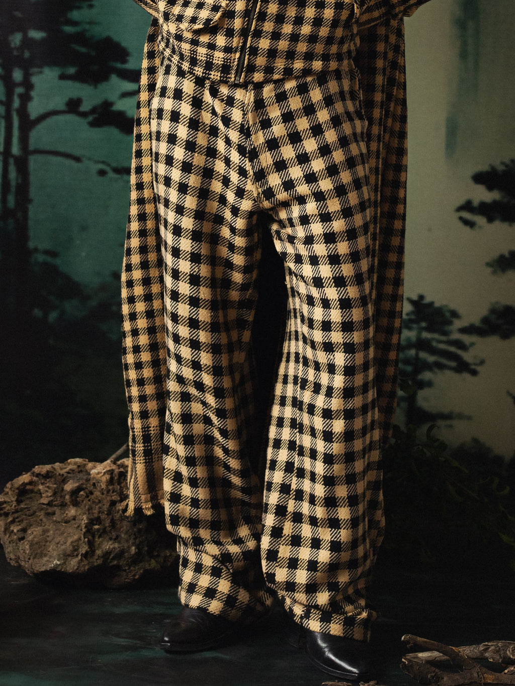 Brown Checkered ‘KHES’ Pants