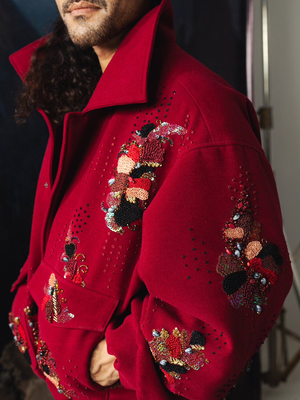 French Knots Embroidered Jacket