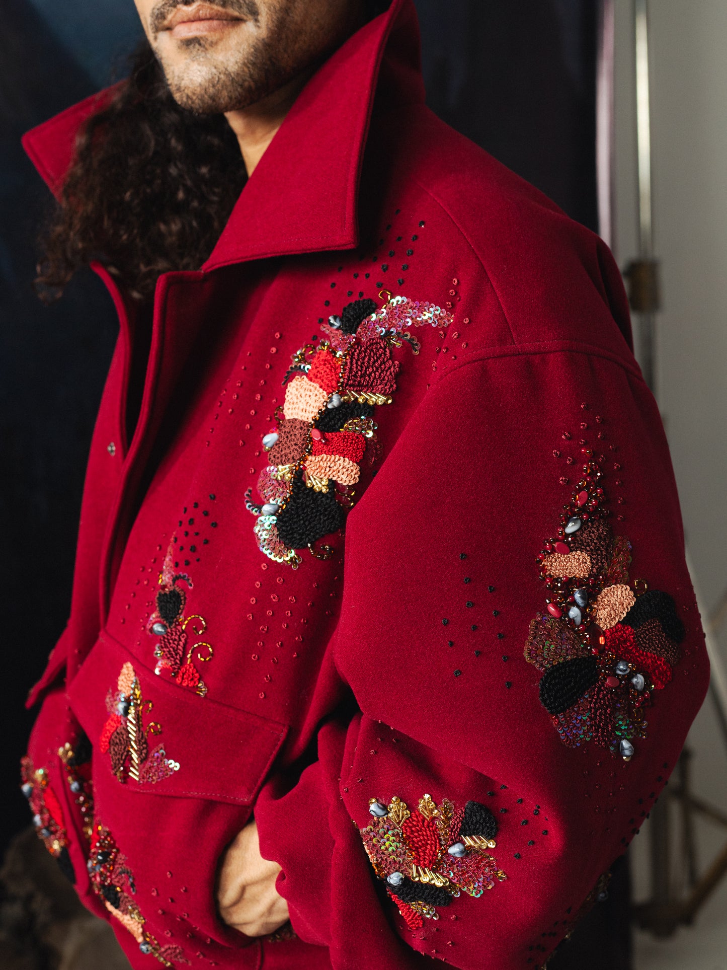 French Knots Embroidered Jacket