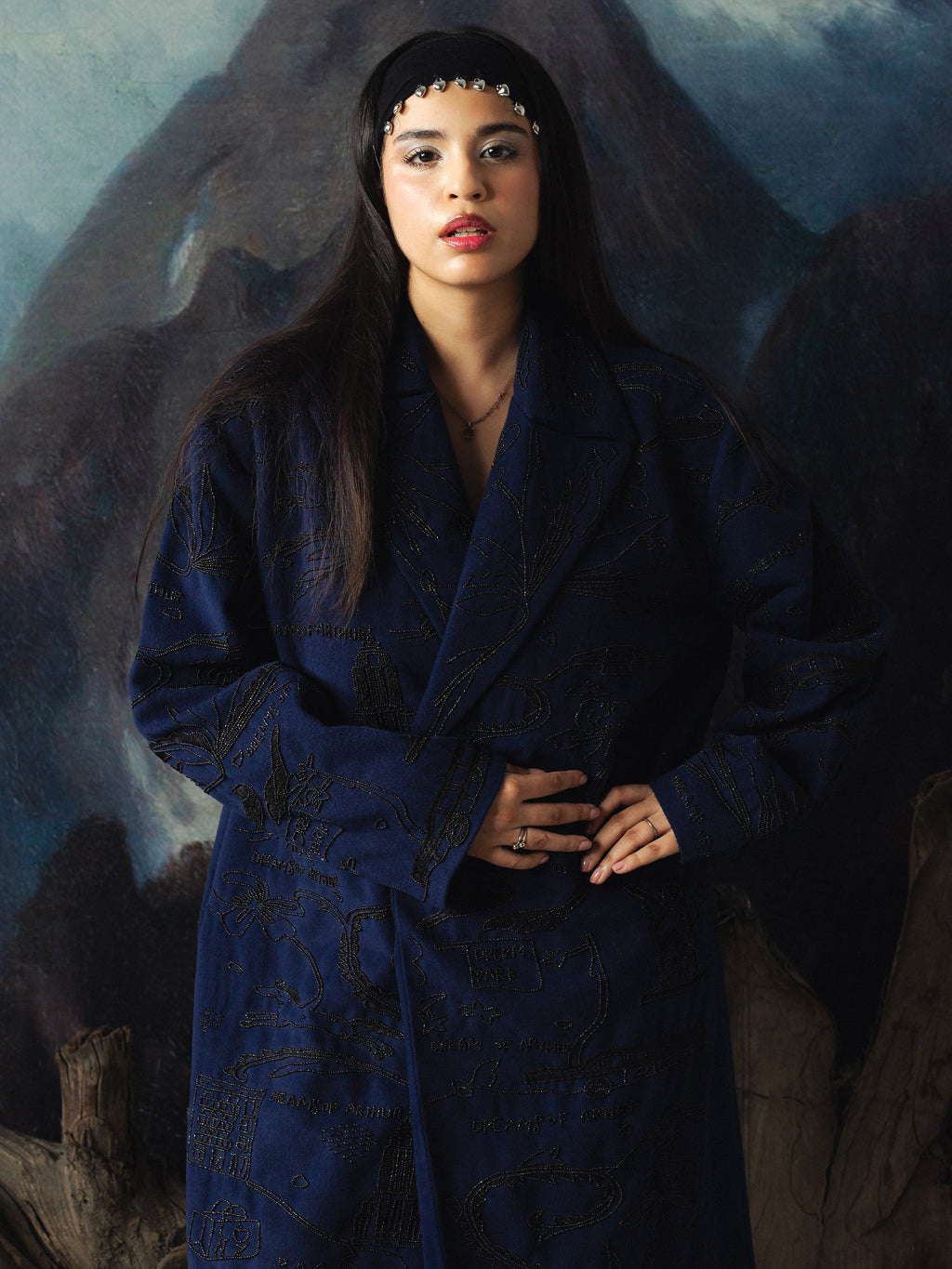 Dream Park Embroidered Oversized Coat