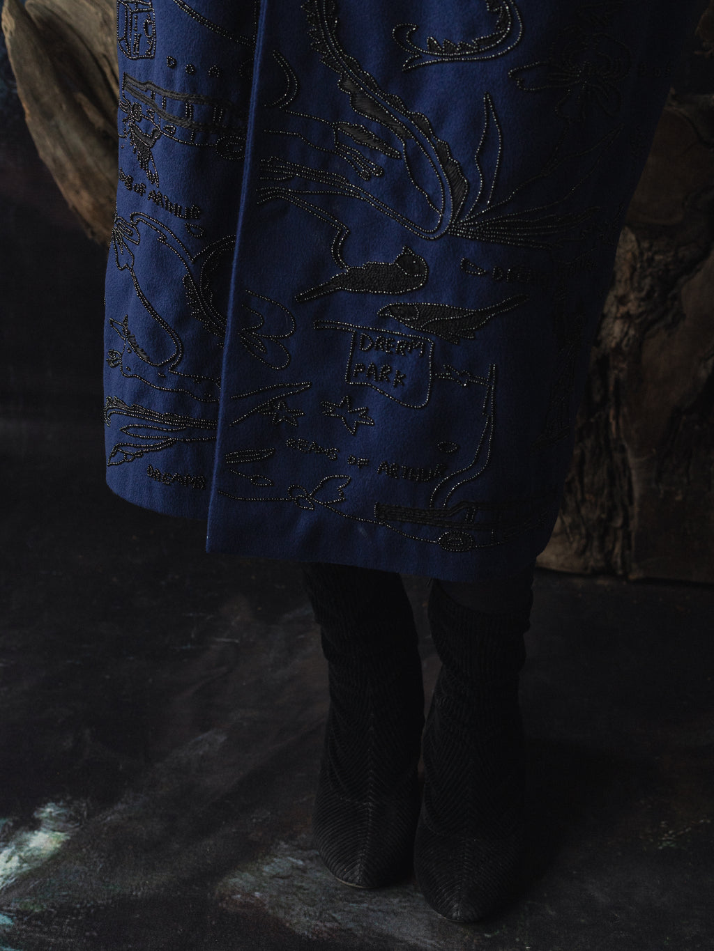 Dream Park Embroidered Oversized Coat