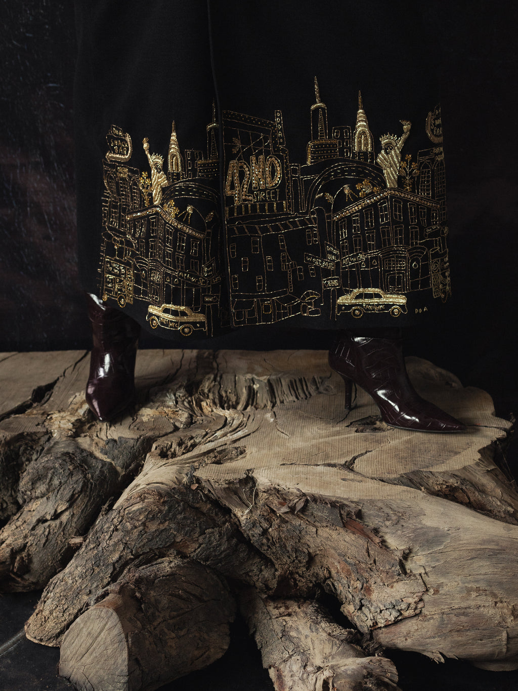 NYC Embroidered Oversized Coat