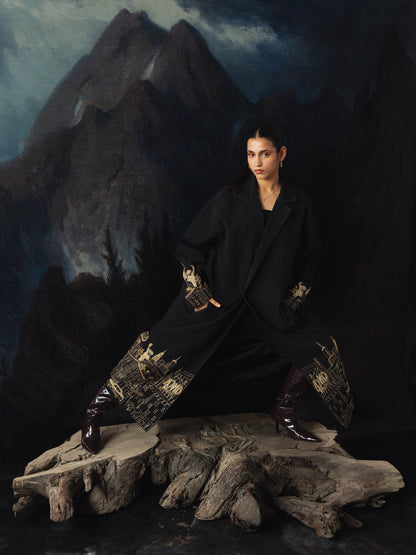 NYC Embroidered Oversized Coat